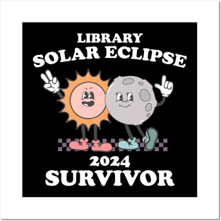 Funny Librarian Solar Eclipse 2024 Shirt, Trendy Public Library Program Bookish Posters and Art